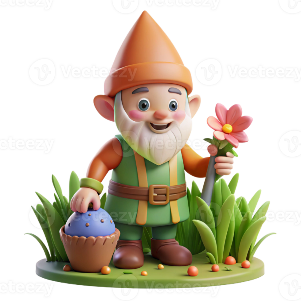 elegant rustic A Whimsical Gnome with a Pointed Hat and high quality png