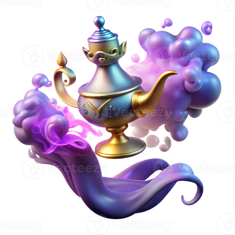 elegant traditional A Powerful Djinn Emerging from a Magic genuine png