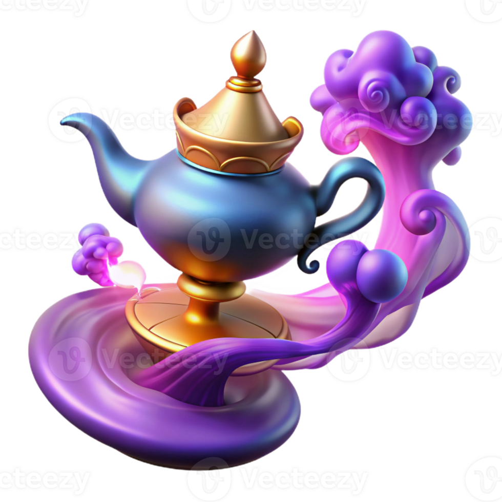 serene creative A Powerful Djinn Emerging from a Magic high quality png