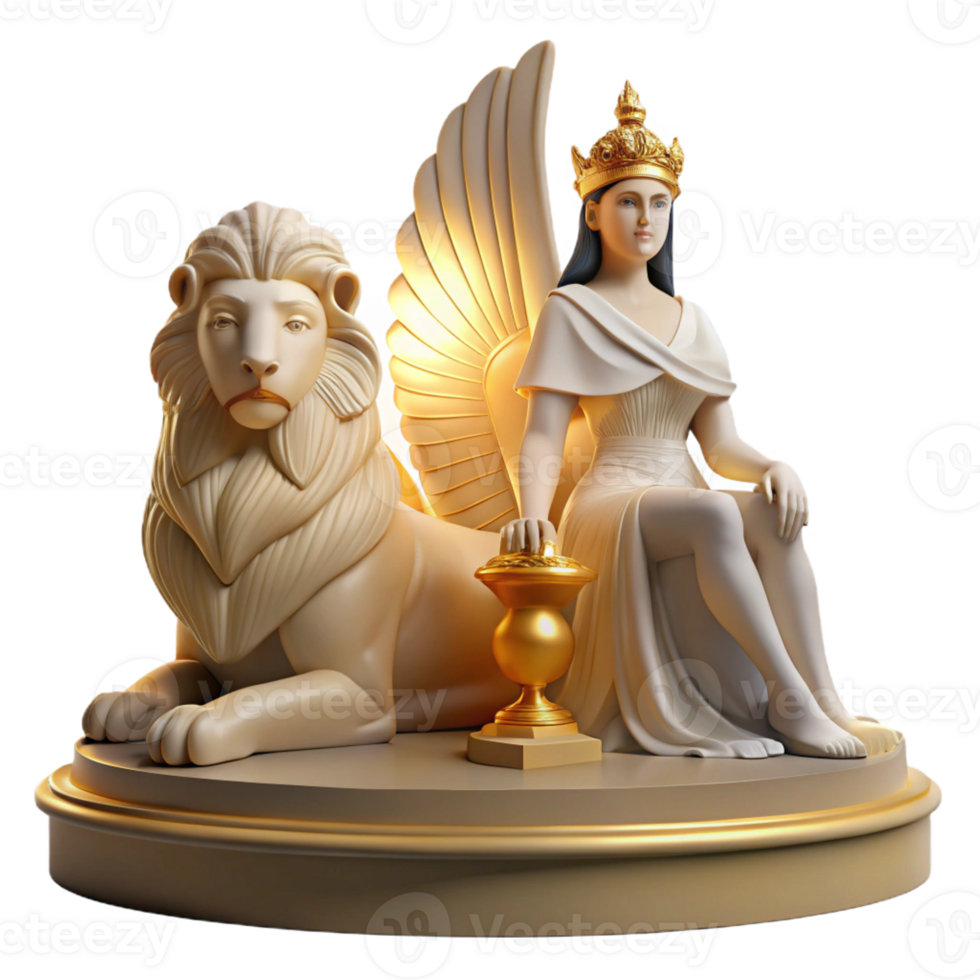 elegant contemporary A Graceful Sphinx with the Body of a Lion genuine png