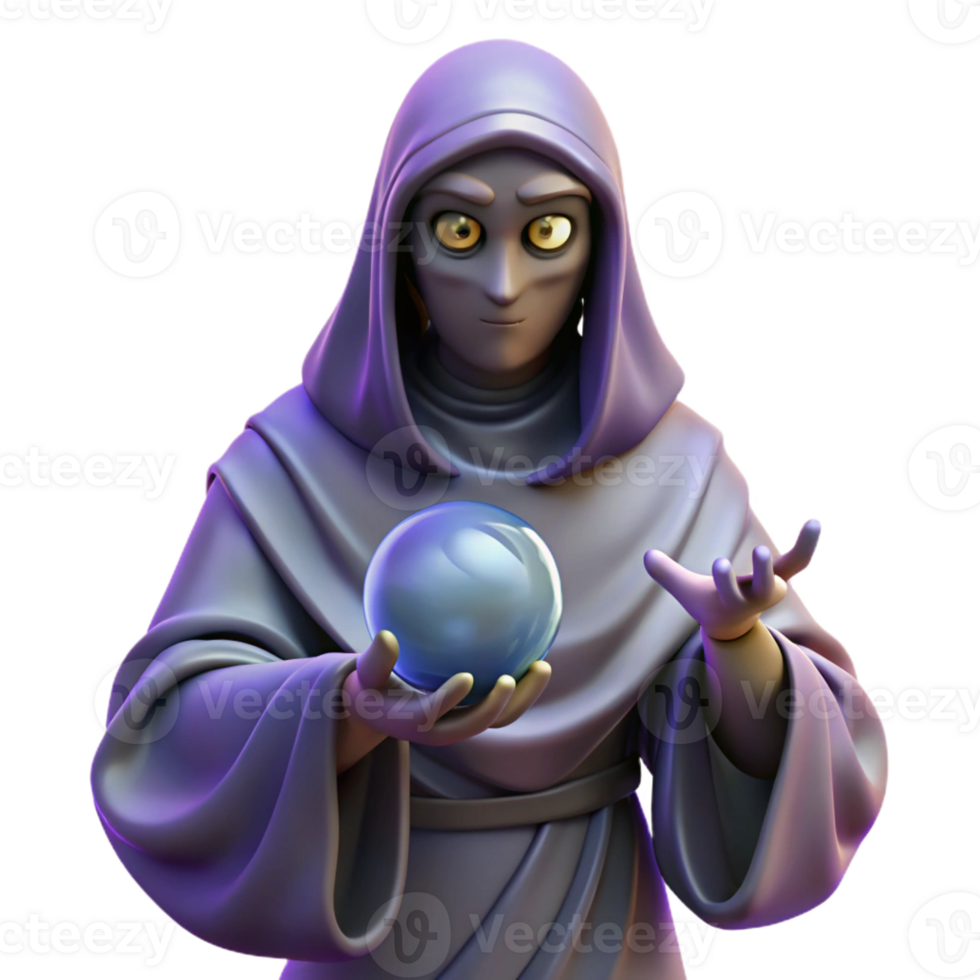 elegant traditional A Mysterious Oracle with Veiled Eyes and professional png