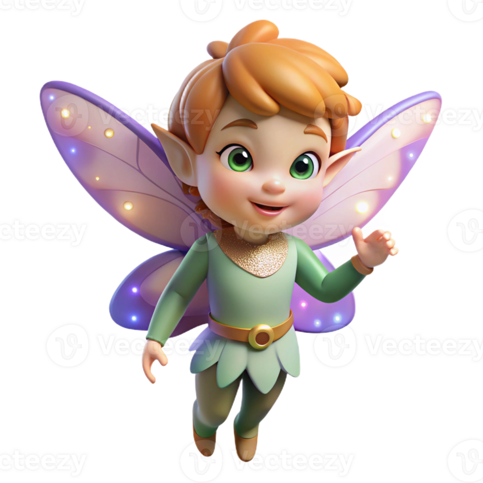 beautiful artistic A Whimsical Pixie with Iridescent Wings authentic png