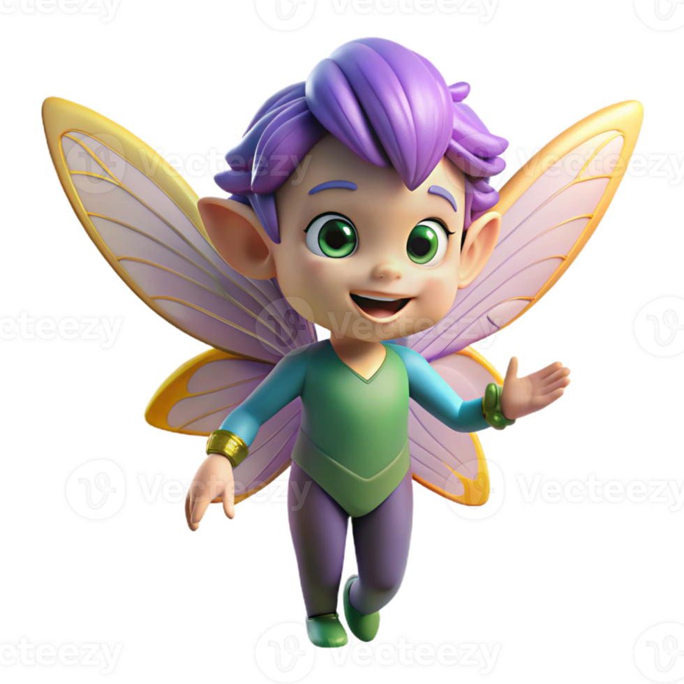 vibrant vintage A Whimsical Pixie with Iridescent Wings exclusive png