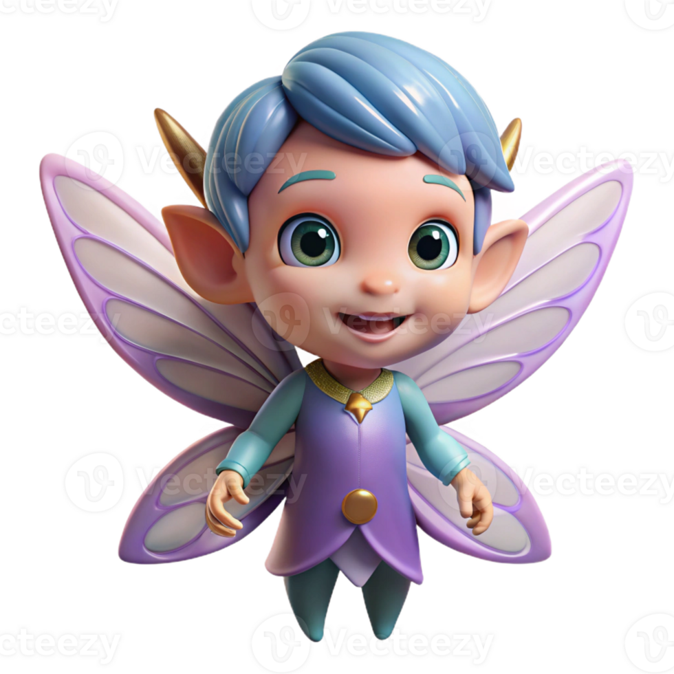 elegant vintage A Whimsical Pixie with Iridescent Wings original png