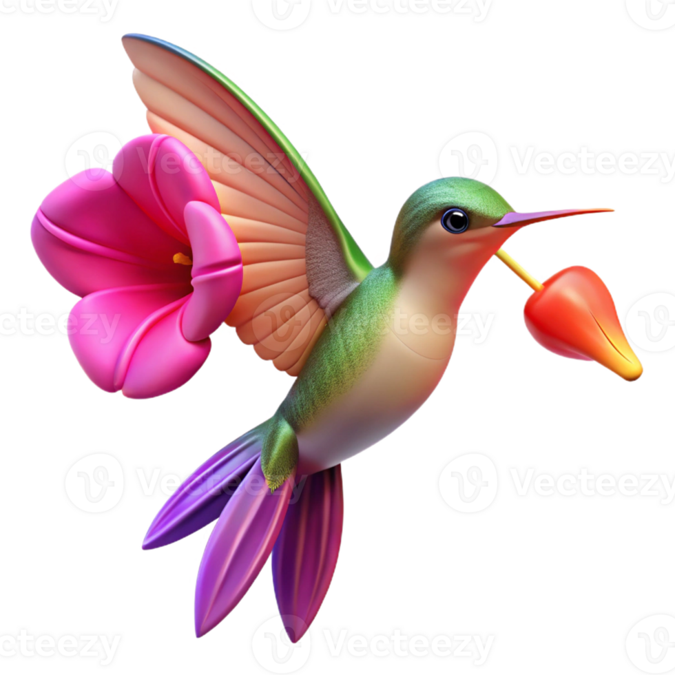 magnificent modern A Hummingbird Hovering Near a Vibrant 4K png