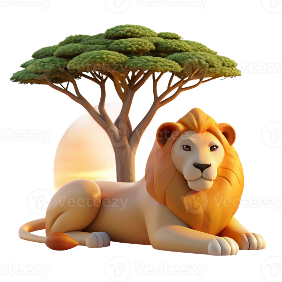 wonderful abstract A Regal Lion Pride Resting Beneath the exclusive png