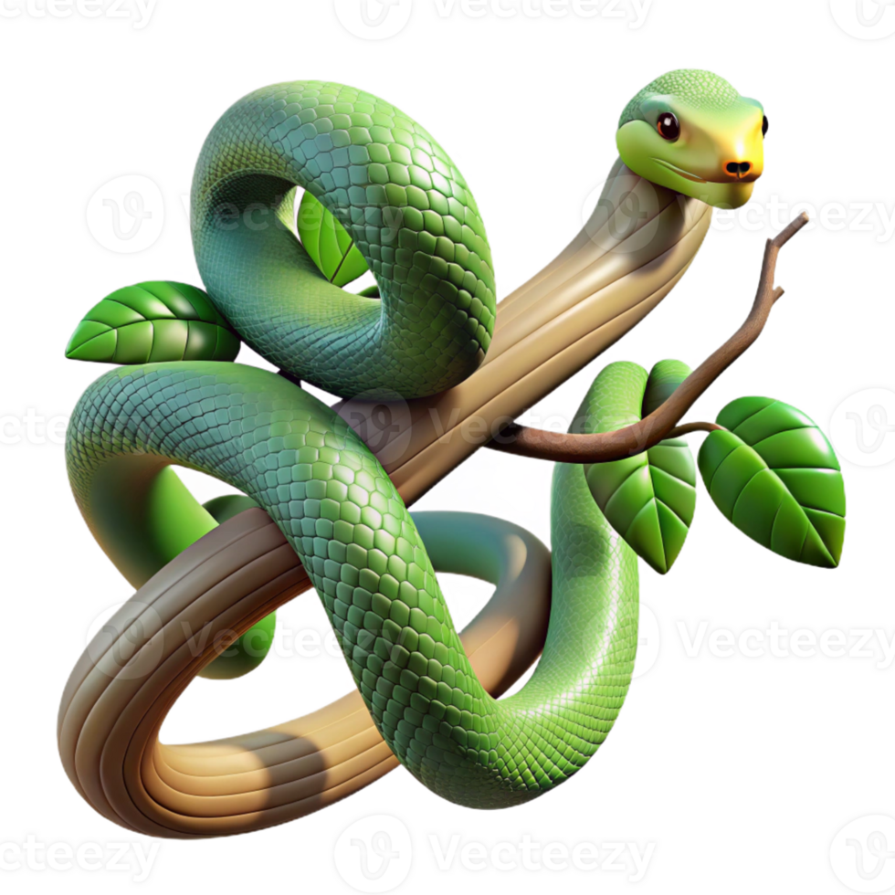 magnificent traditional A Slithering Snake Coiled Around a Tree professional png