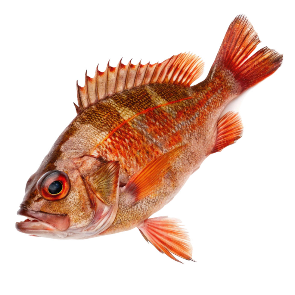 A Detailed Closeup of a Stunning Red Sea Bream Fish with Vibrant Colors and Fins png