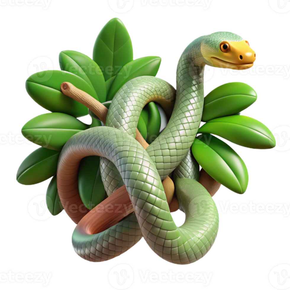 impressive contemporary A Slithering Snake Coiled Around a Tree professional png