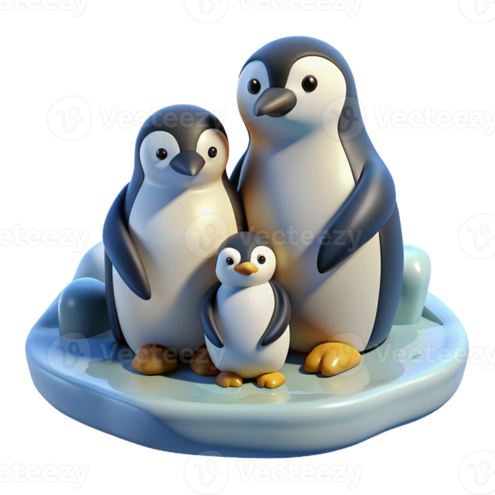 impressive creative A Family of Penguins Huddled Together on authentic png