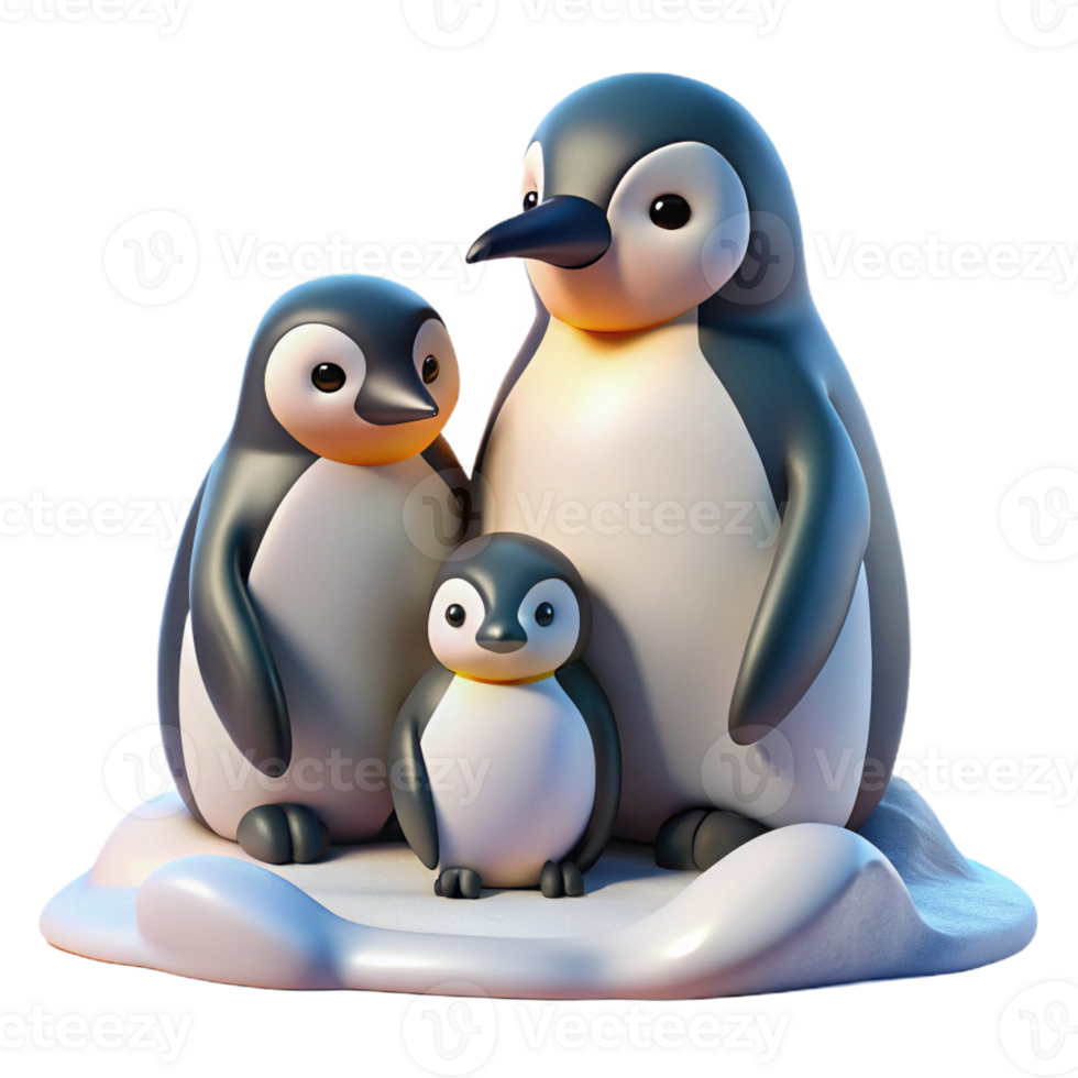 beautiful classic A Family of Penguins Huddled Together on genuine png