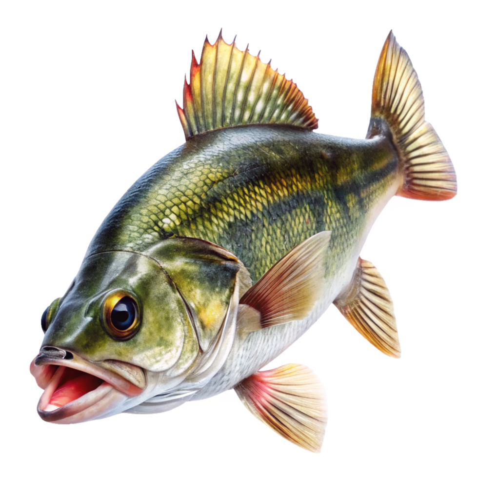 A Stunning Closeup of a Freshwater Fish with Vibrant Colors and Details png