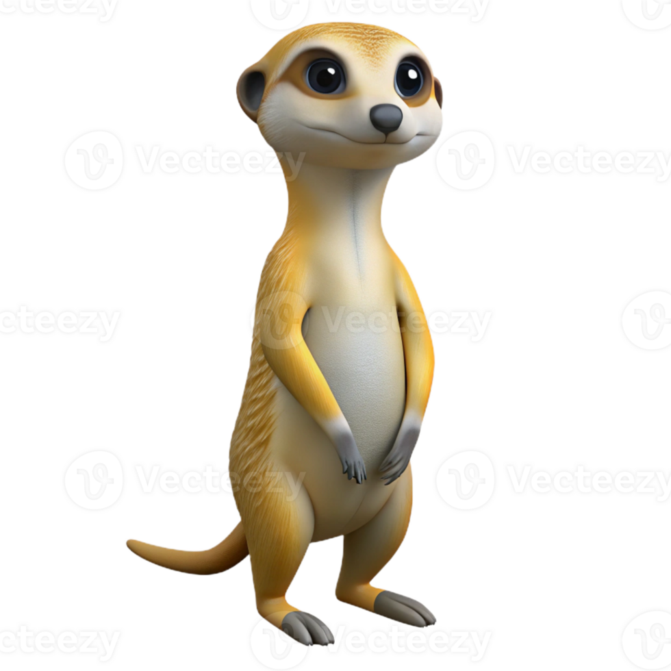 wonderful rustic A Curious Meerkat Standing on Its Hind professional png
