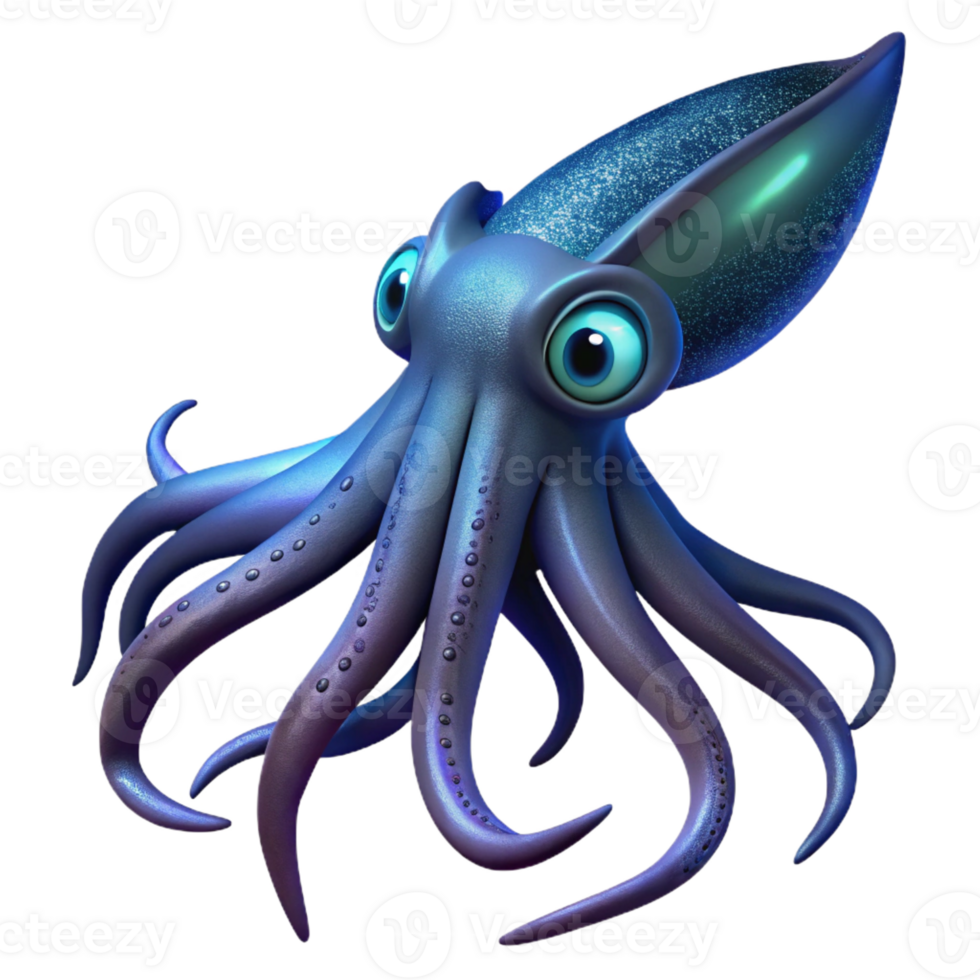 elegant traditional A Giant Squid Swimming in the Deep Ocean premium png