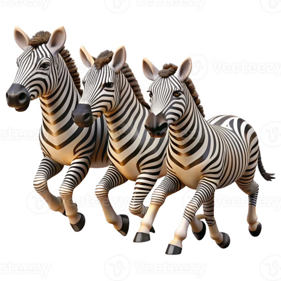 elegant vintage A Herd of Zebras Running Across the high resolution png