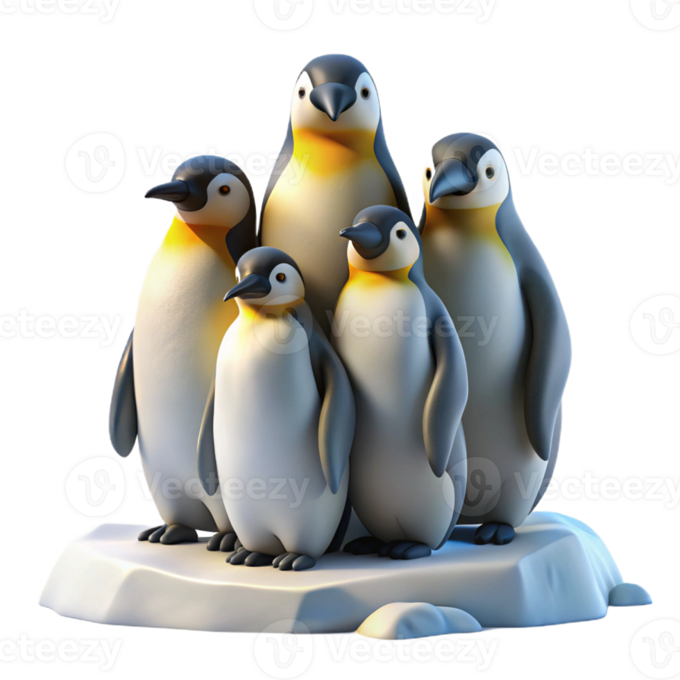 serene traditional A group of emperor penguins huddled together against the harsh Antarctic winds, illuminated by soft, diffused light. Rendered in a documentary, photorealistic style genuine png