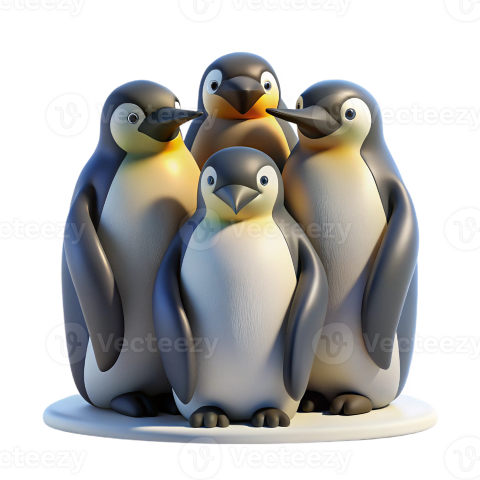 dramatic classic A group of emperor penguins huddled together against the harsh Antarctic winds, illuminated by soft, diffused light. Rendered in a documentary, photorealistic style detailed png