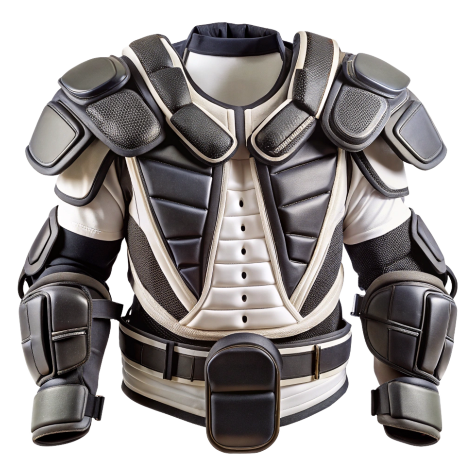 Highquality Black and White Hockey Shoulder Pads and Elbow Pads Protective Gear Set png