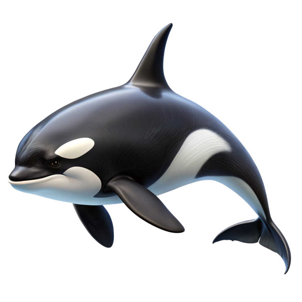 Stunning 3D Render of a Killer Whale Orca in MidLeap Ocean Mammal Aquatic Wildlife png