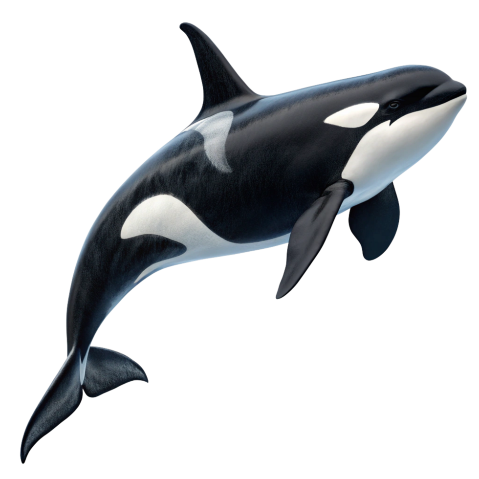 Stunning Image of an Orca Whale Leaping Through the Air a Majestic Creature of the Ocean Depicting its Power and Beauty png