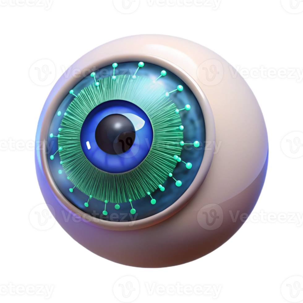 extraordinary minimalist A single human eye, iris glowing with binary code, reflecting a complex network of data streams, rendered in a hyperrealistic style professional png