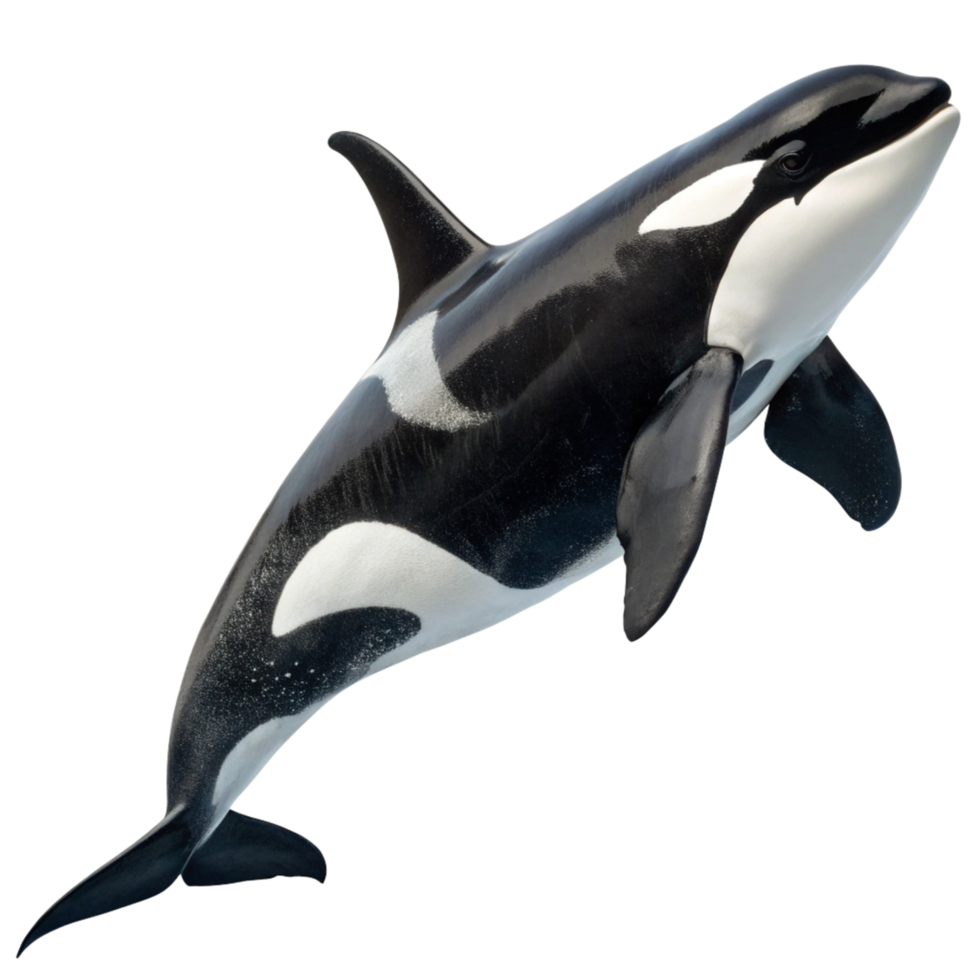 Magnificent Orca Whale Leaping Through the Ocean Depths a Stunning Display of Aquatic Grace and Power png