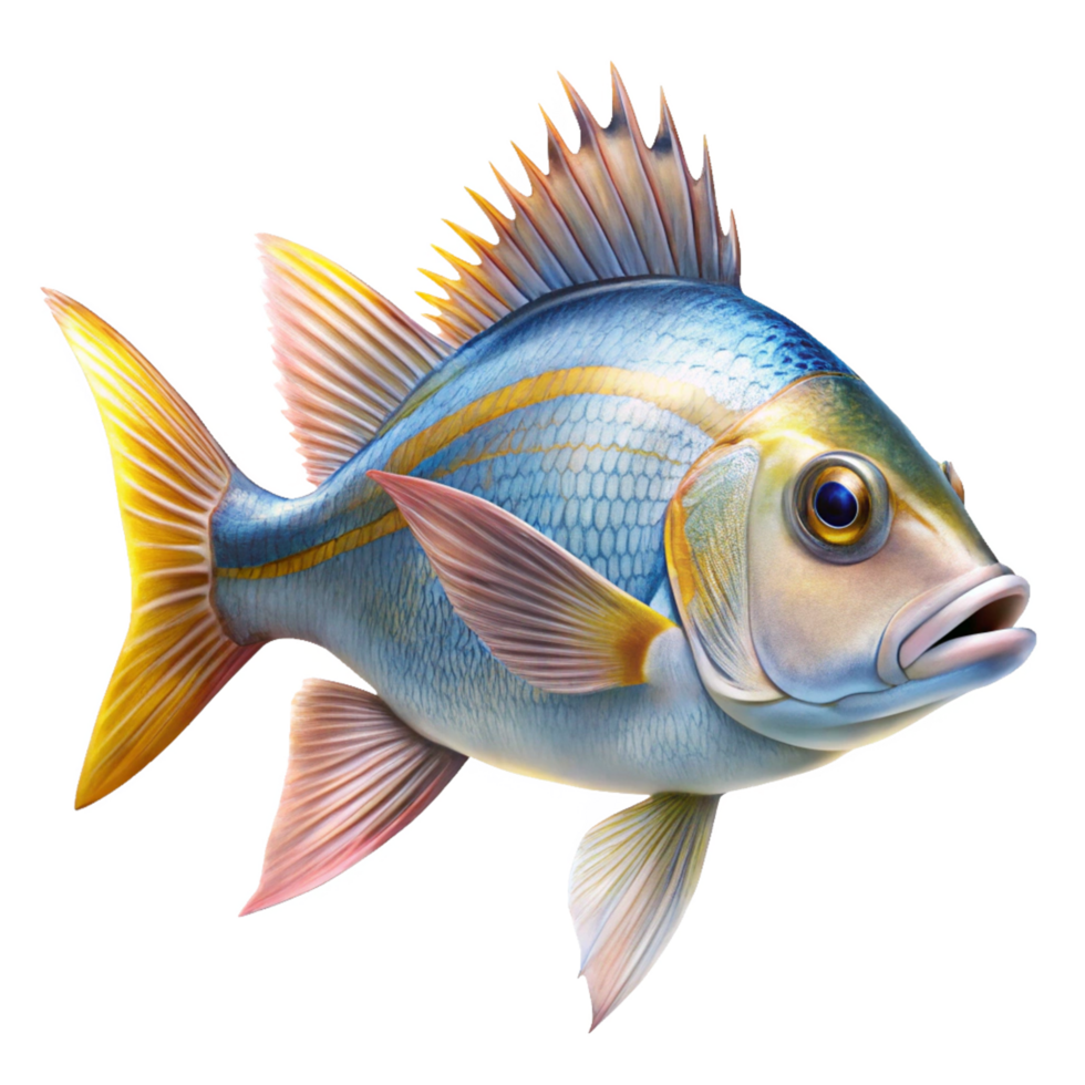 Stunning Illustration of a Colorful Tropical Fish with Vibrant Fins and Scales png