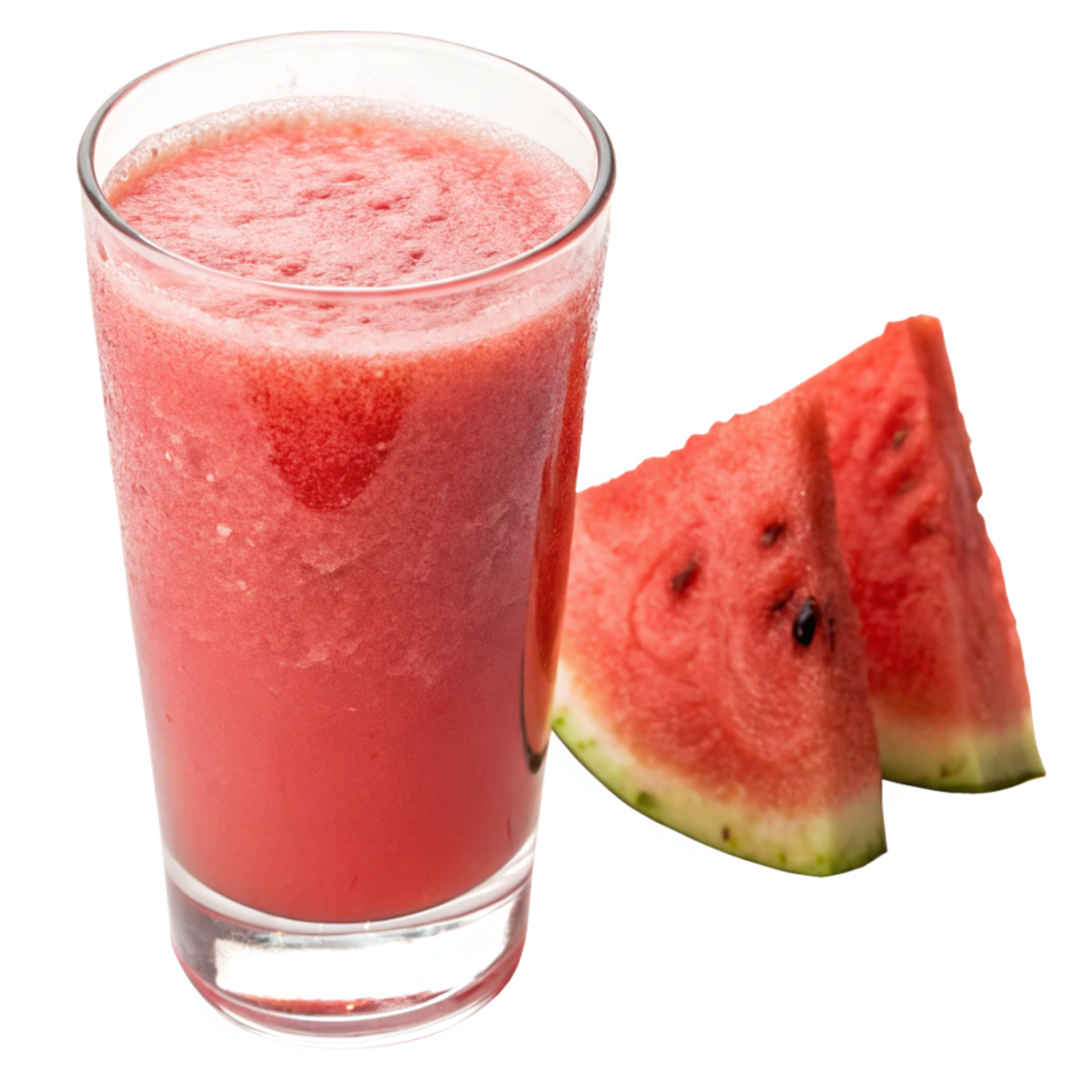 A Refreshing Watermelon Smoothie in a Glass with Watermelon Slices png