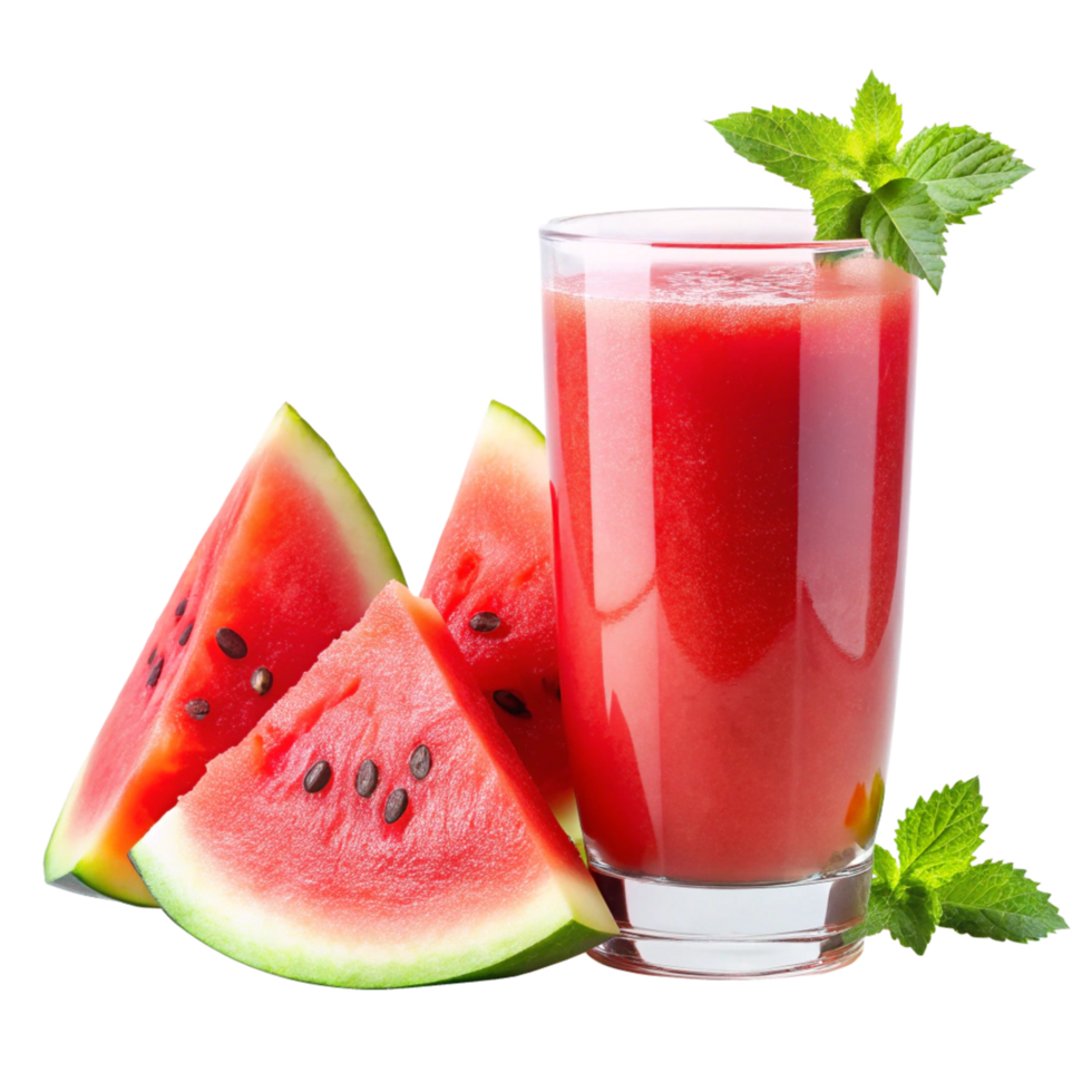 Refreshing Watermelon Juice with Mint Garnish A Perfect Summer Drink png