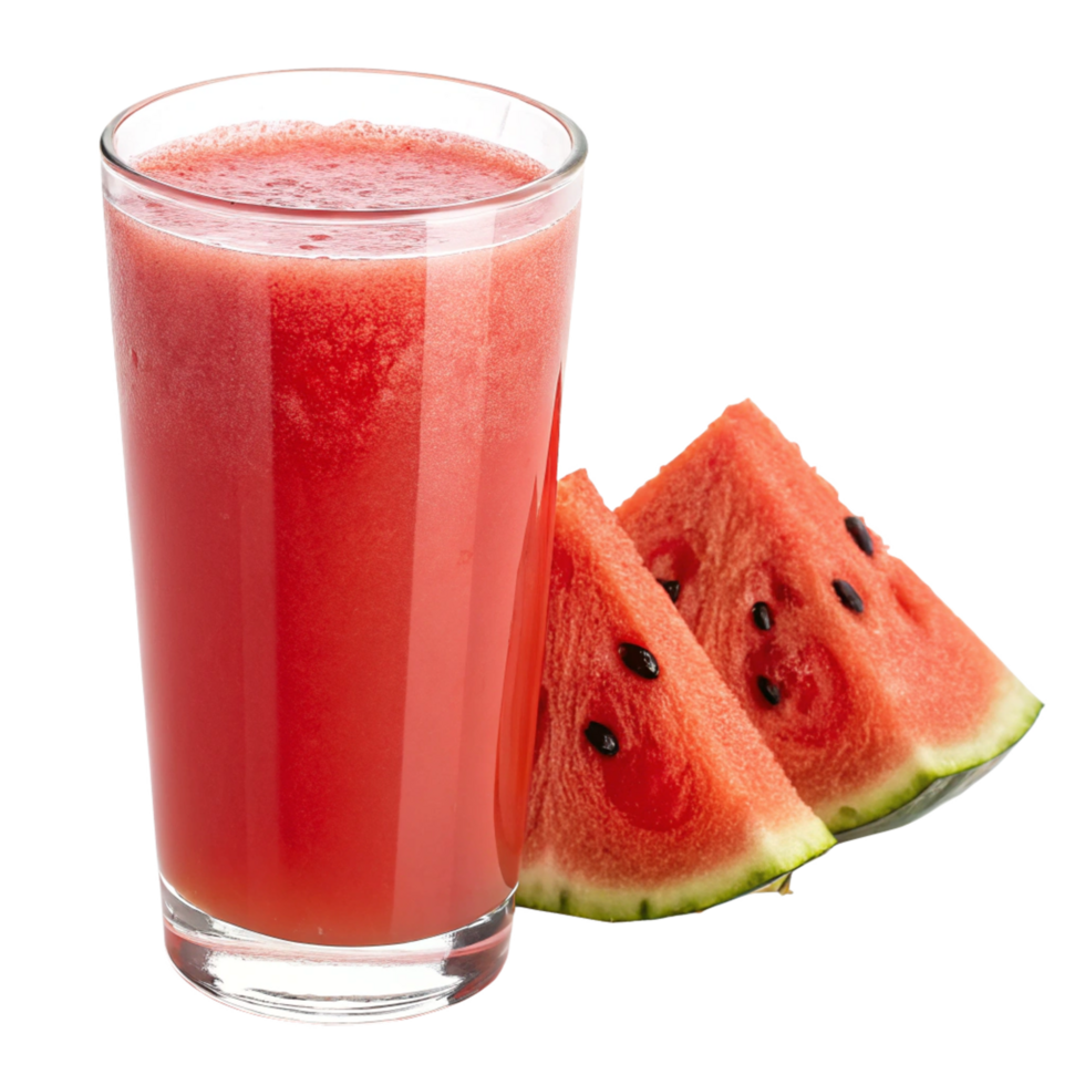 Refreshing Watermelon Juice in a Glass with Watermelon Slices png