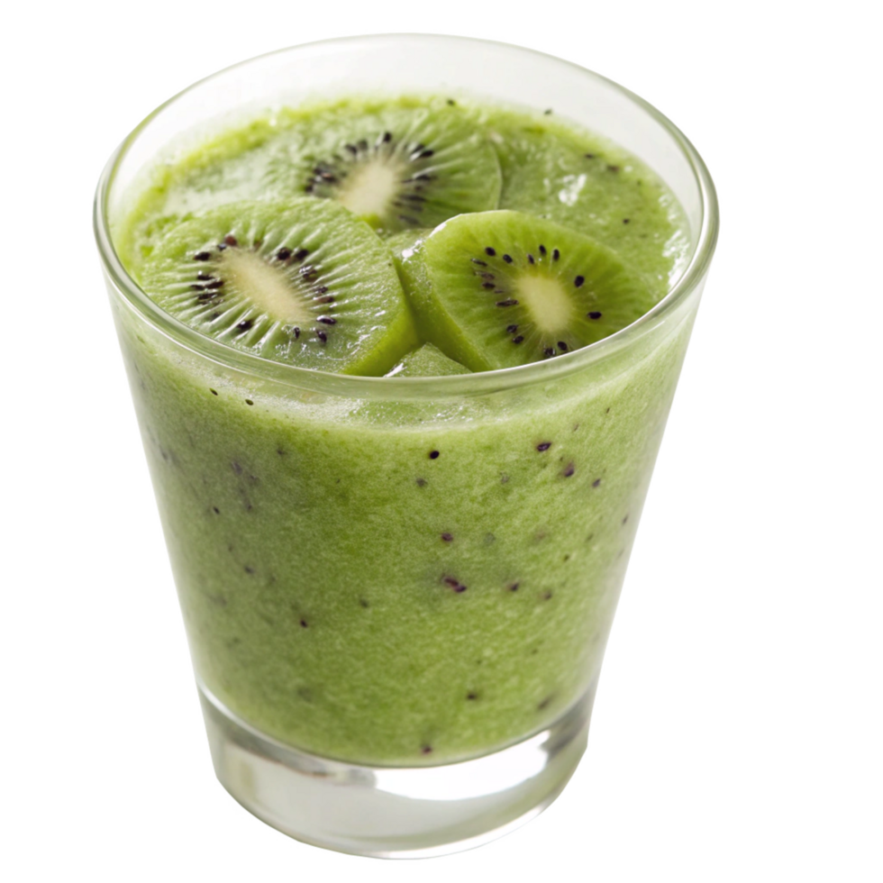 Refreshing Kiwi Smoothie in a Glass with Slices of Kiwi Fruit png