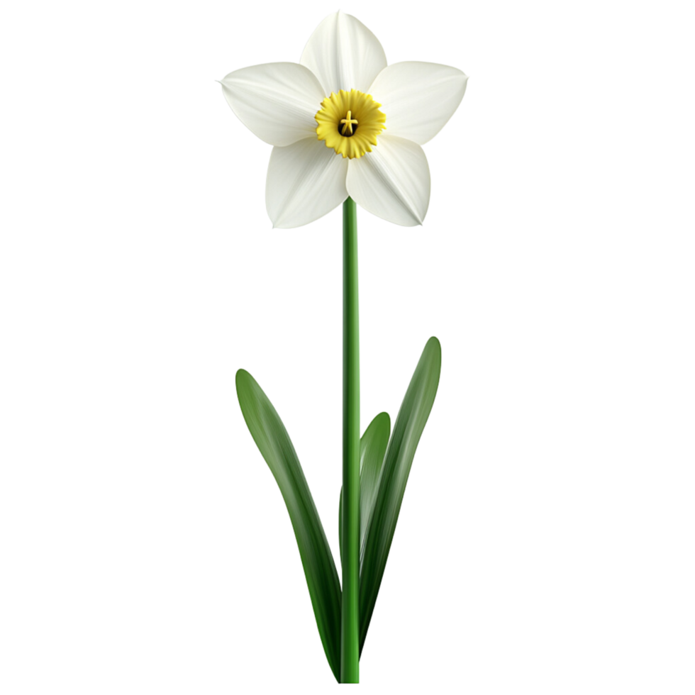 A beautiful daffodil flower 3d Clipart isolated on a transparent background png