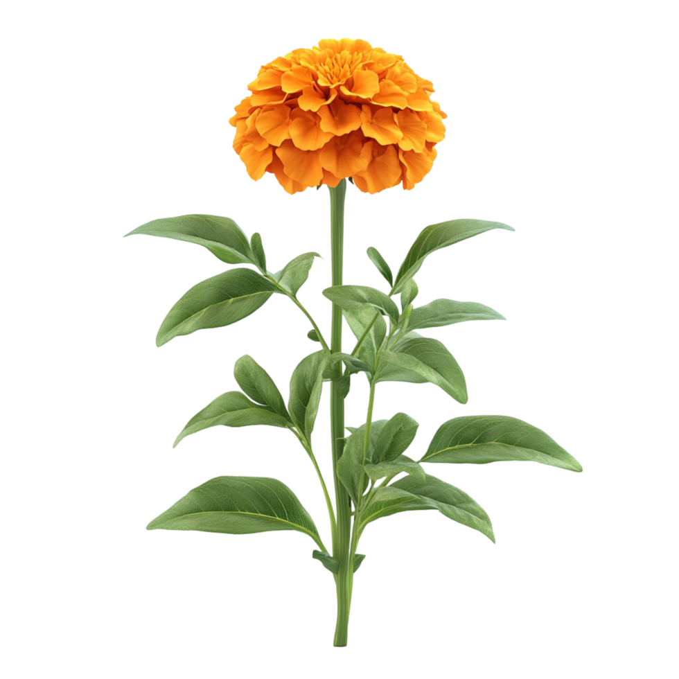 A beautiful marigold 3d Clipart isolated on a transparent background png