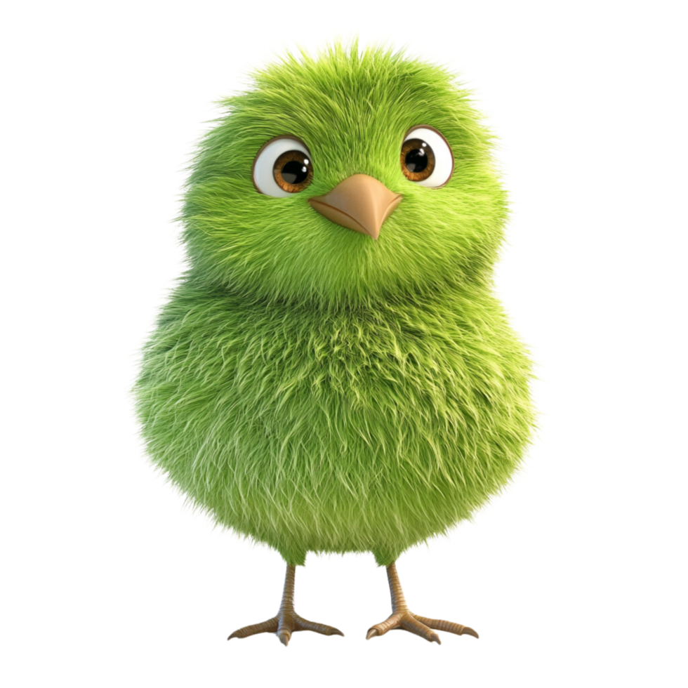 A Beautiful green color kiwi bird Clipart isolated on a transparent background png