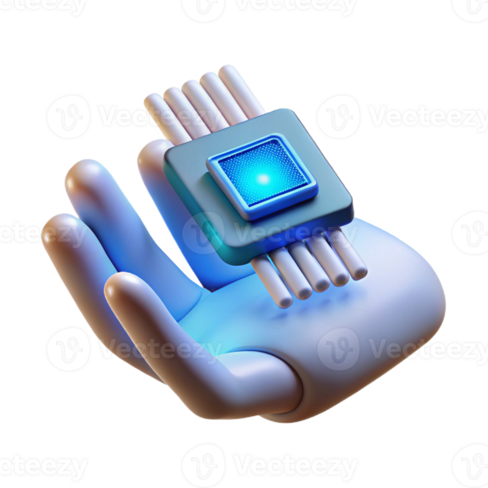 wonderful traditional A Single Glowing Microchip Embedded in a professional png