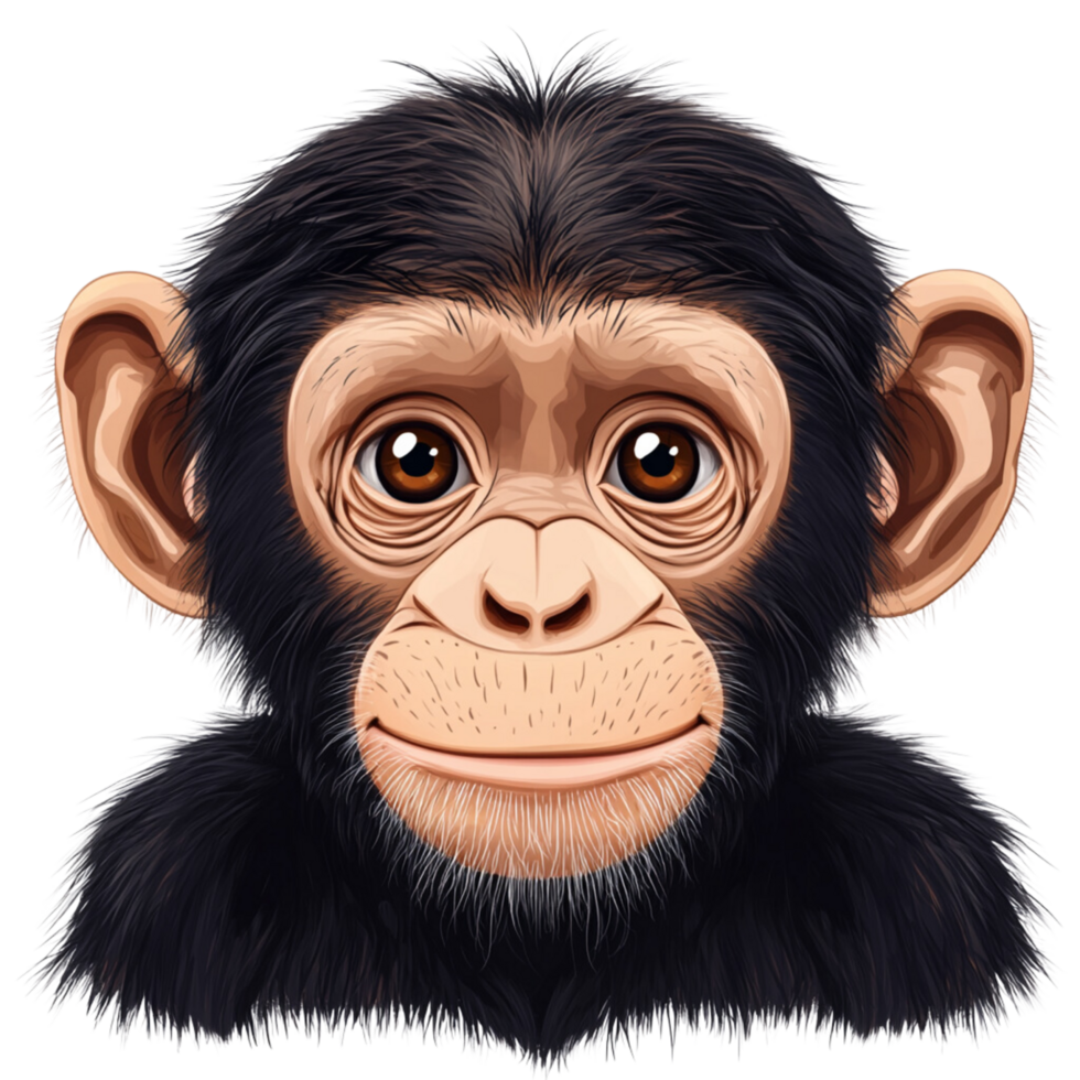 A chimpanzee isolated on a transparent background png