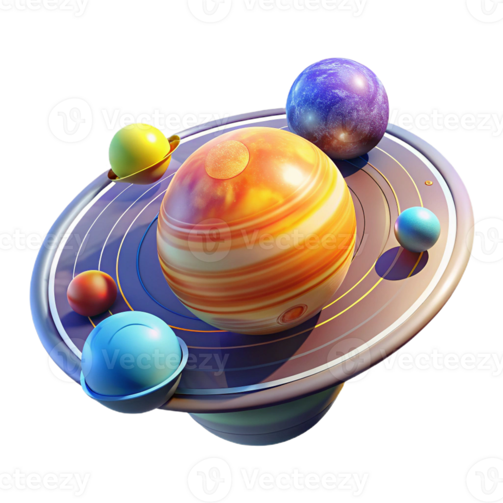 vibrant modern A Holographic Projection of the Solar premium png
