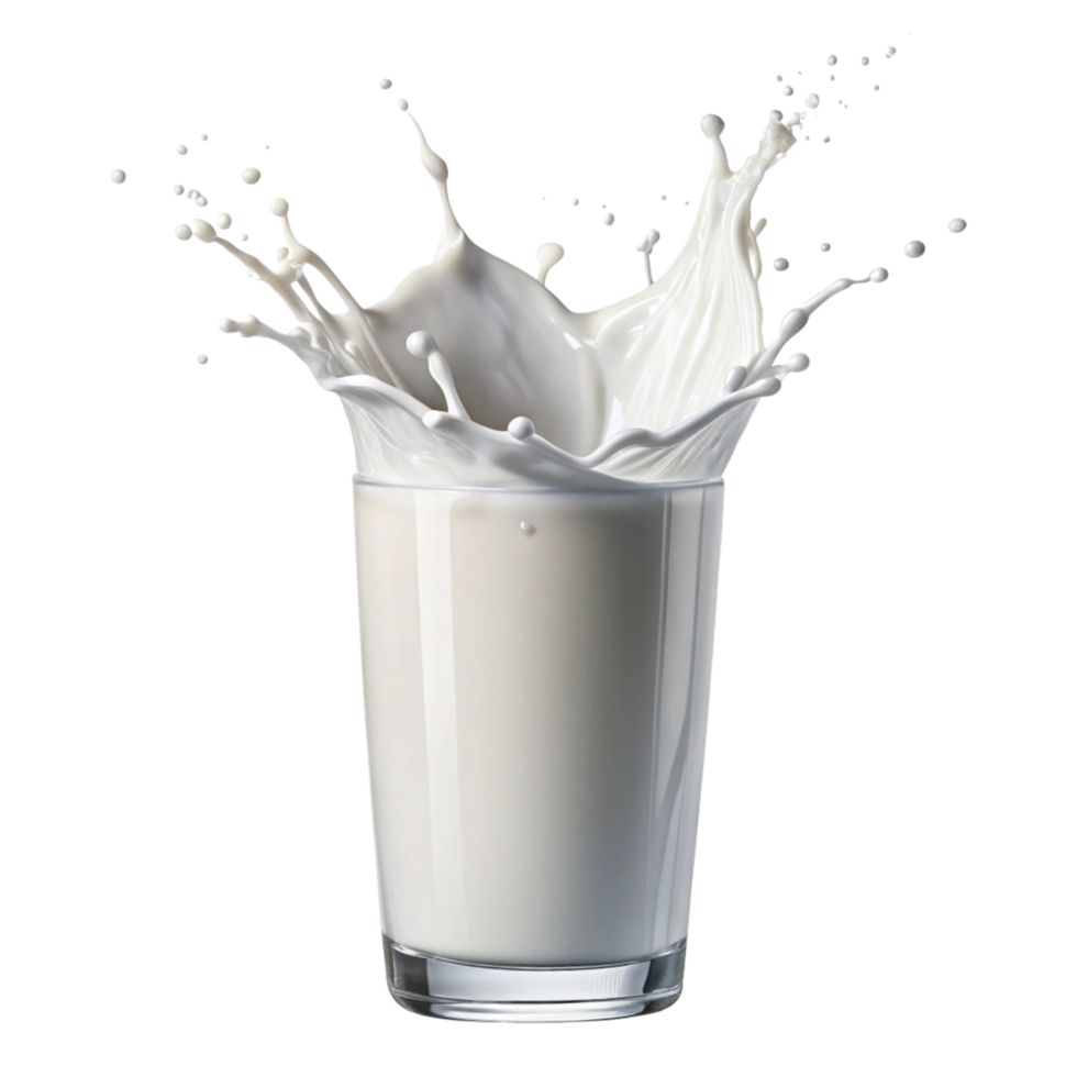 Milk Splash in a Glass A Stunning Image of Refreshing Dairy Drink png
