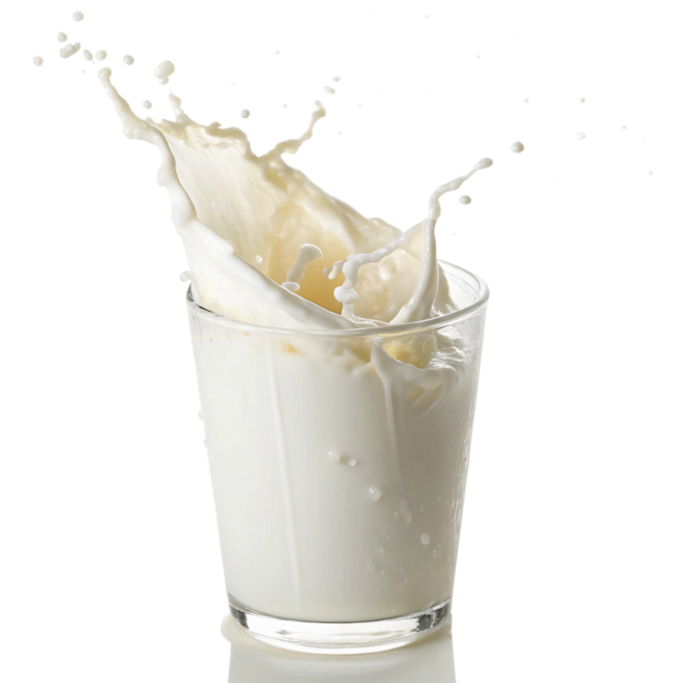 Dynamic Splash of Milk in a Glass against Black Background png