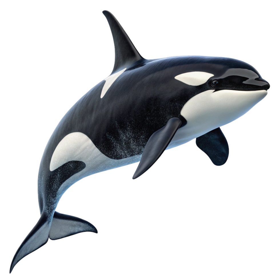 Stunning 3D Render of an Orca Whale Leaping Through the Ocean png