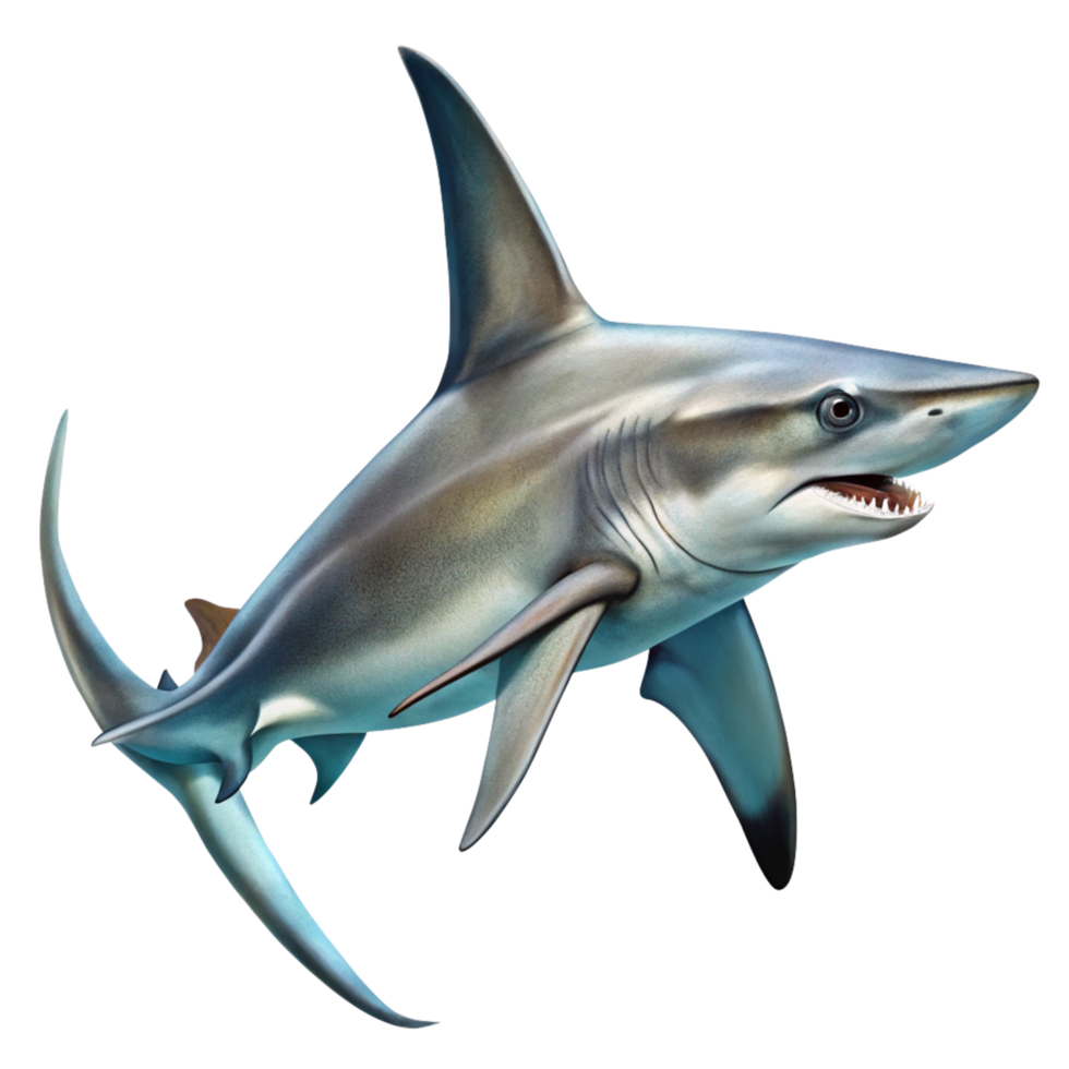 A Stunning Illustration of a Mako Shark Swimming in the Ocean Depths png