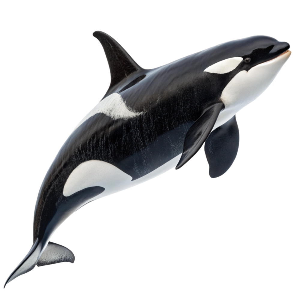 Majestic Orca Whale Leaping Through the Ocean Depths a Stunning Wildlife Image png
