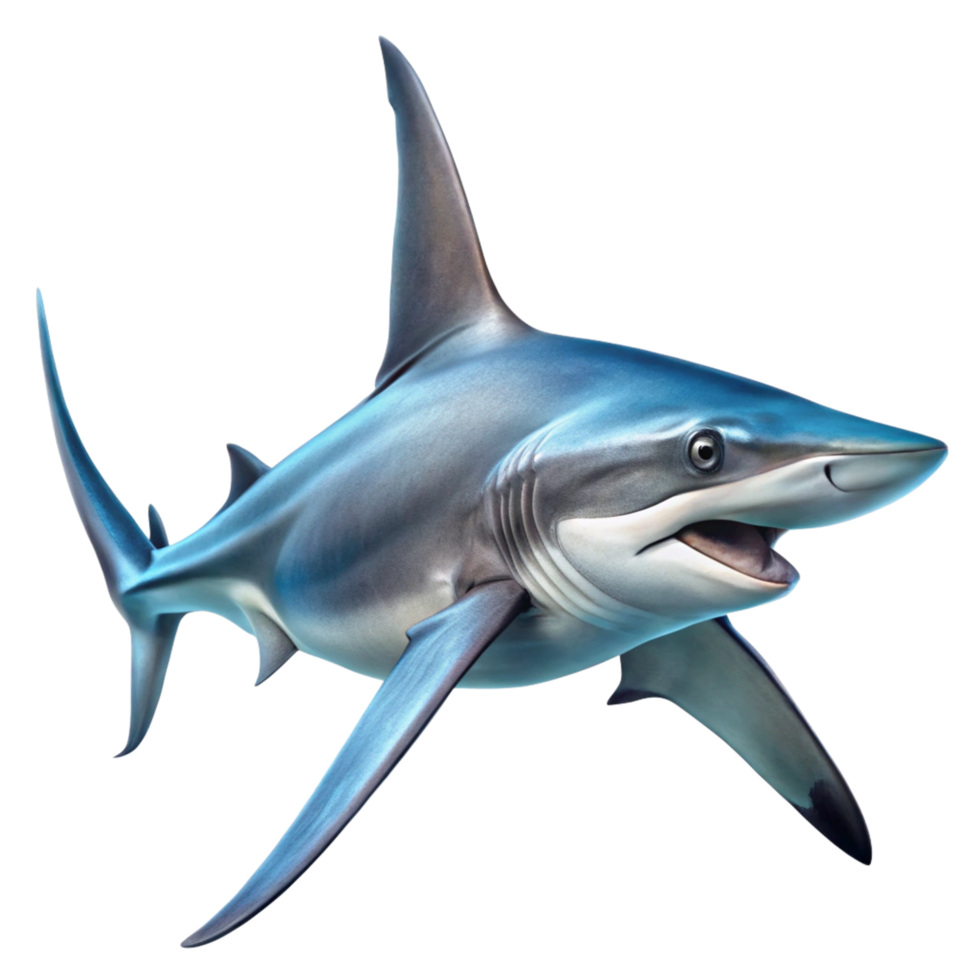 A Stunning Closeup of a Blue Shark Swimming in the Ocean Depths png