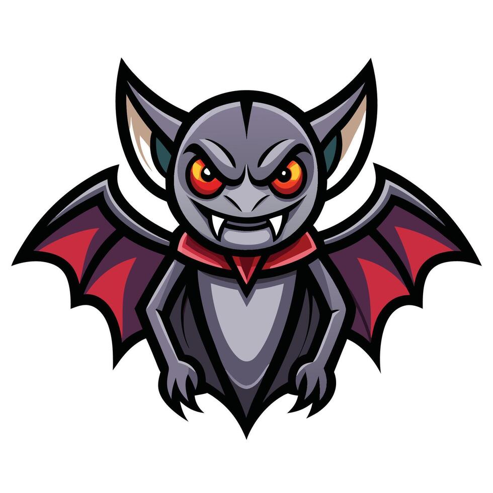 Minimalist Bat Vampire Mascot Logo Design A Bloodthirsty Symbol vector