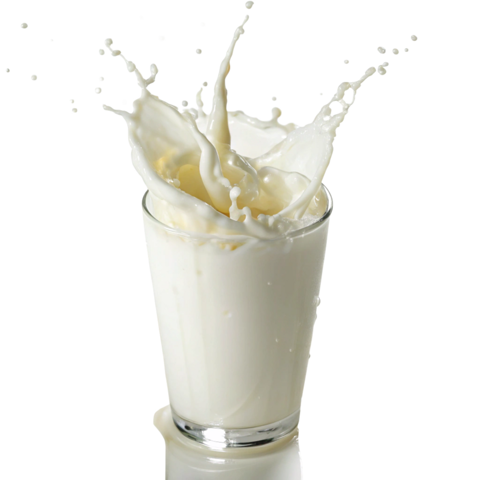 Milk Splashing in a Glass on Black Background A Refreshing Drink Image png