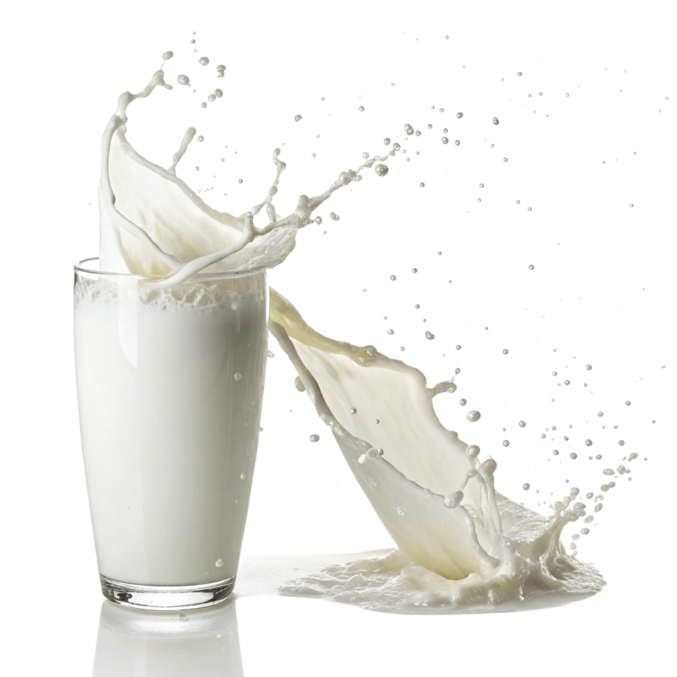 Refreshing Milk Splash in a Glass A CloseUp View of Dairy Goodness png