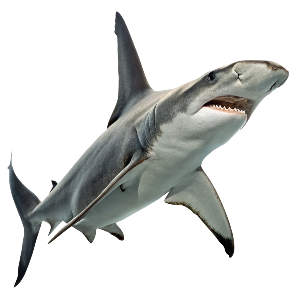 A Stunning Closeup of a Hammerhead Shark Against a Black Background png