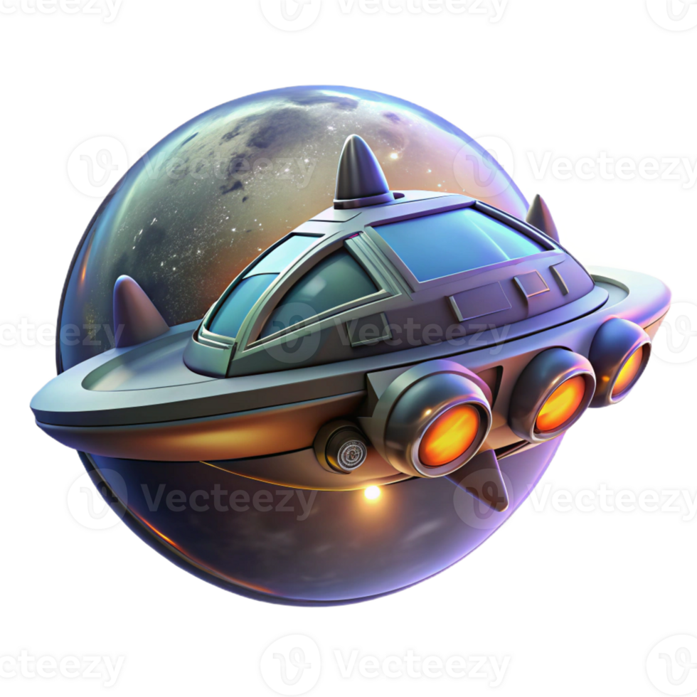 wonderful traditional A Futuristic Spaceship Orbiting a Distant high resolution png