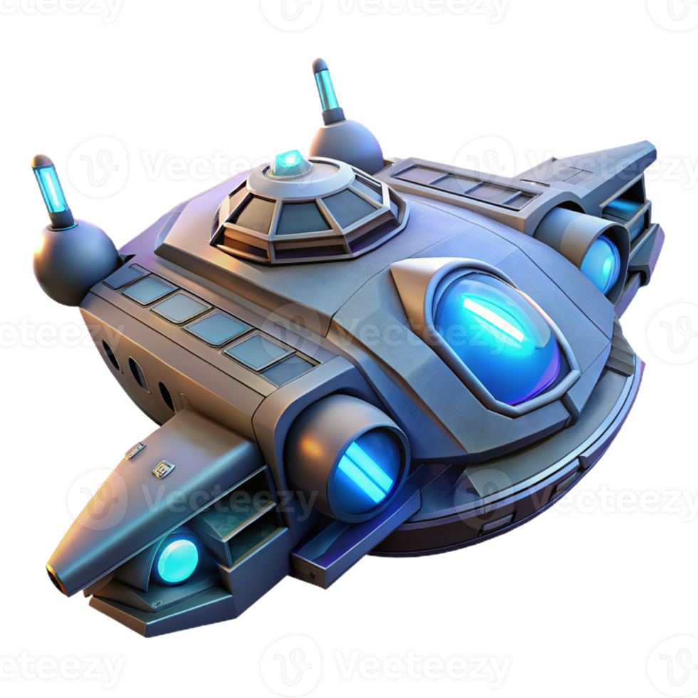 elegant modern A Futuristic Spaceship Orbiting a Distant high resolution png