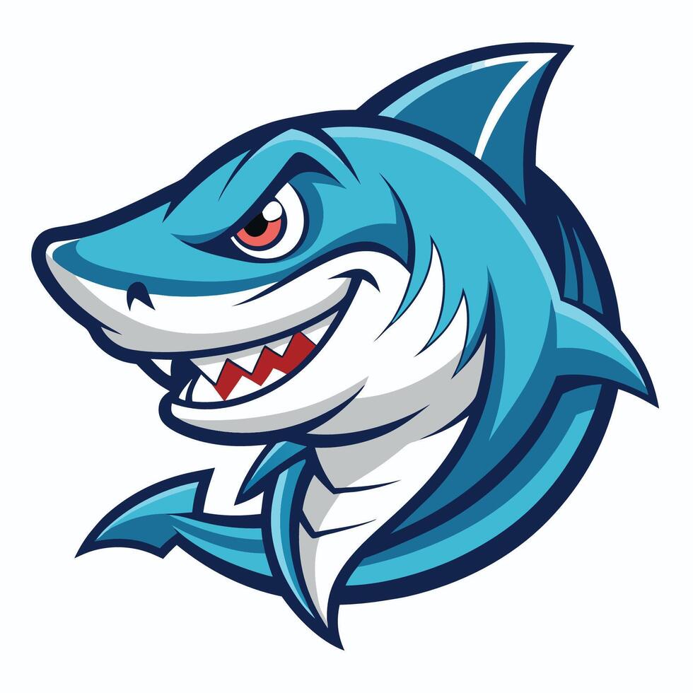 Cartoonish Illustration of a Shark Mascot in a Bold Style vector